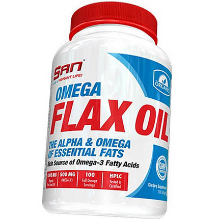 Омега 3 6 9 SAN Omega Flax Oil 100 капс Жирні кислоти, фото 2