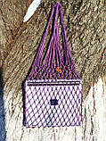 Фіолетова міцна сумка Авоська з шнура зі стрейч ефектом EcoGG, фото 6