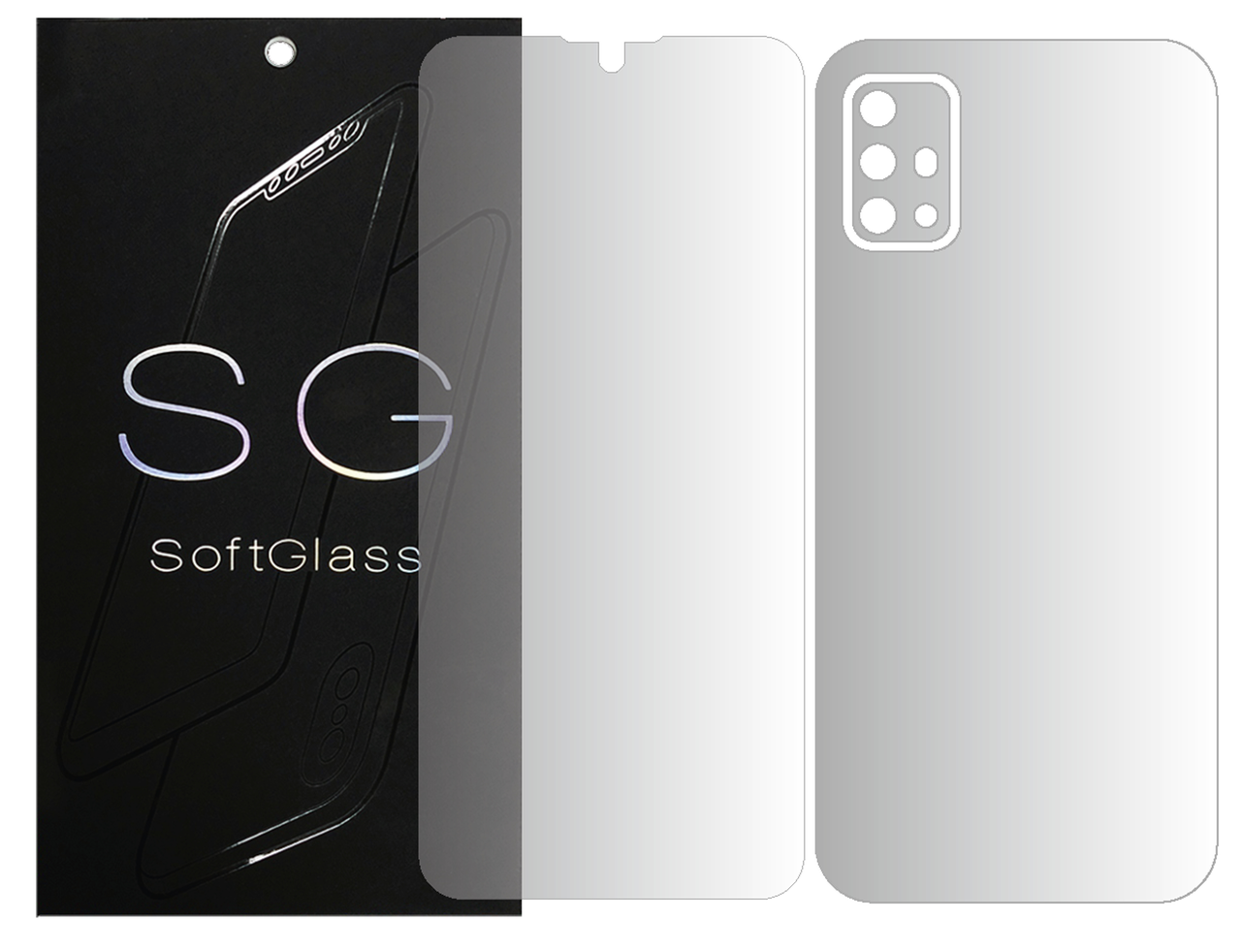 Бронеплівка для Moto G20 комплект: для передньої і задньої панелі зносостійка поліуретанова SoftGlass, фото 1