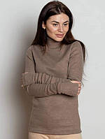 Гольф жіночий однотонний теплий Vivioji довгий рукав Коричневий розмір S (13094)
