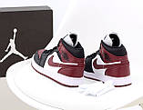 Кросівки жіночі чоловічі N*ke Air Jordan червоний чорний білий р.36-45, фото 4