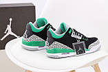 Кросівки чоловічі N*ke Air Jordan чорні зелені із сірим р.42, фото 4