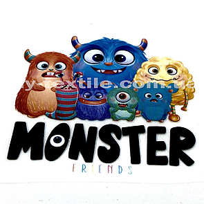Термонаклейка на одяг Monster friends 6*3 см