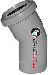 Кут (коліно) каналізаційний 50*45 ПП