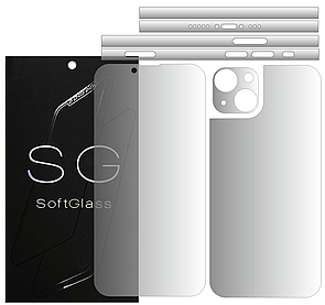 Бронеплівка для Apple iPhone 13 комплект: для передньої і задньої панелі зносостійка поліуретанова SoftGlass