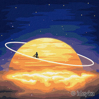 Картина за номерами Навколо Сатурна з фарбами металік Ідейка 50 х 50 см (KHO9546)