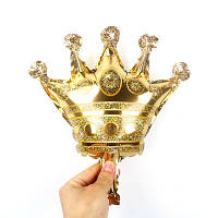 Фольгированный шар мини фигурка Корона золотая