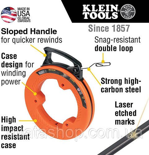 Протяжка для кабеля стальная Klein Tools 15.2 м (ID#1544495162), цена ...