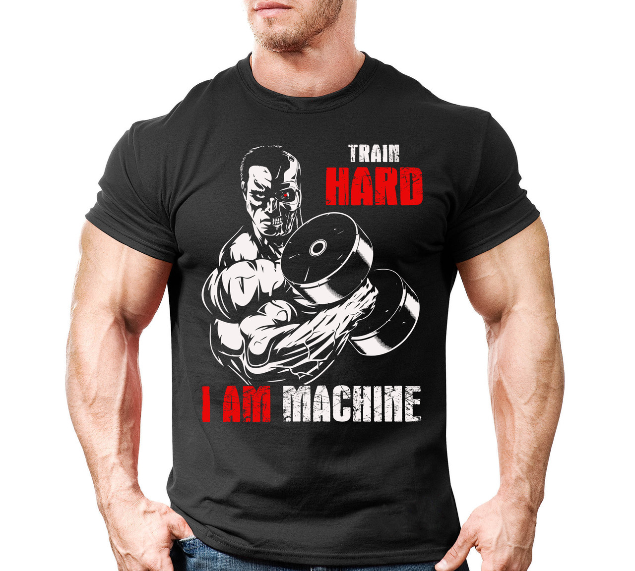 Футболка для бодібілдінгу I AM MACHINE (різні кольори), фото 1