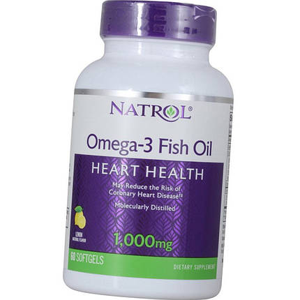 Омега 3 Natrol Omega-3 Fish Oil 1,000 mg 60 капс гел, фото 2