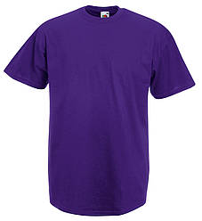 Фіолетова чоловіча футболка класична Fruit of the loom Valueweight однотонна базова слива