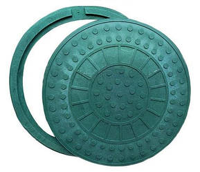 Каналізаційний люк садовий полімерпісчаний (зелений) 1т 690/750