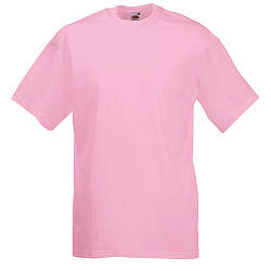 Світло рожева чоловіча футболка класична Fruit of the loom Valueweight базова однотонна пудра унісекс