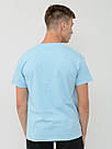 Небесно-блакитна чоловіча футболка класична Fruit of the loom Valueweight бавовняна однотонна блакитний, фото 7