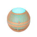 Зволожувач повітря з LED-підсвіткою кругле світле дерево, фото 2