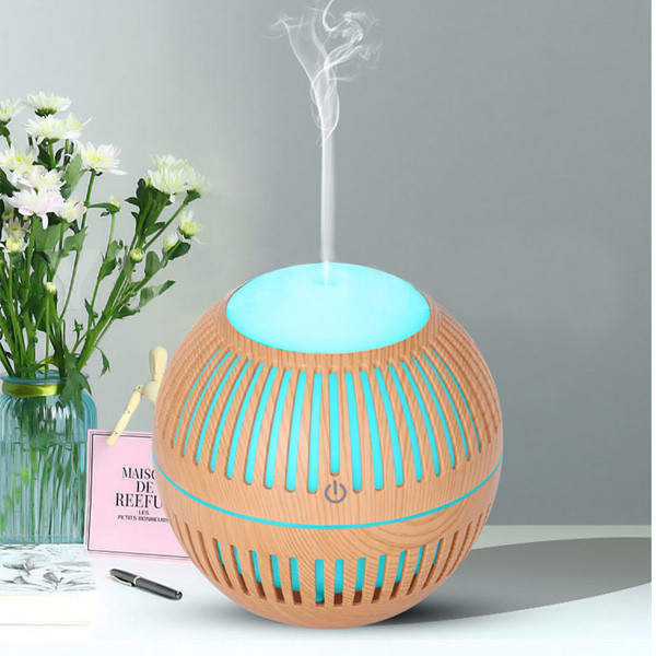 Зволожувач повітря з LED-підсвіткою кругле світле дерево, фото 1