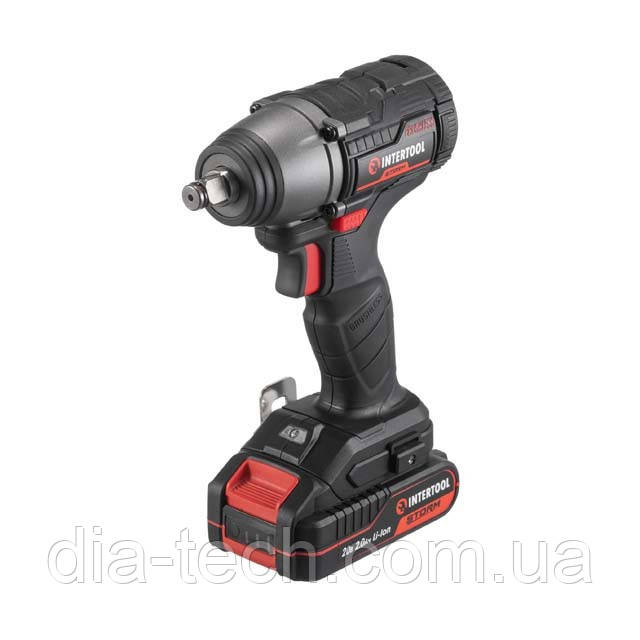 Гайковерт ударний акумуляторний із безщітковим двигуном 20 В INTERTOOL WT-0364