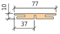 Добірна планка 77*2000 мм - 2,5 смуги