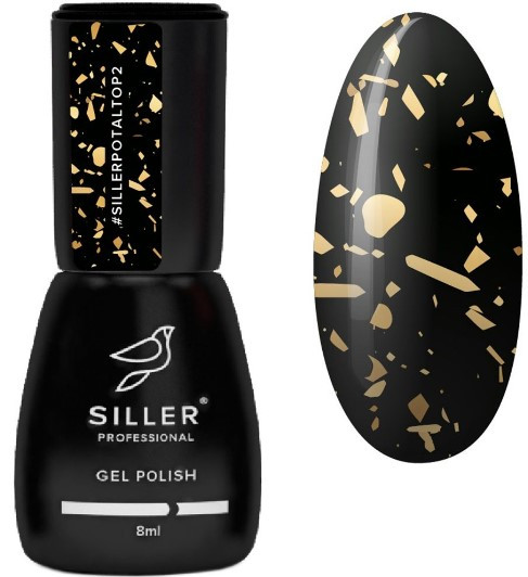 Топ для гель-лаку Siller Potal Top №02, 8 мл., (золото)