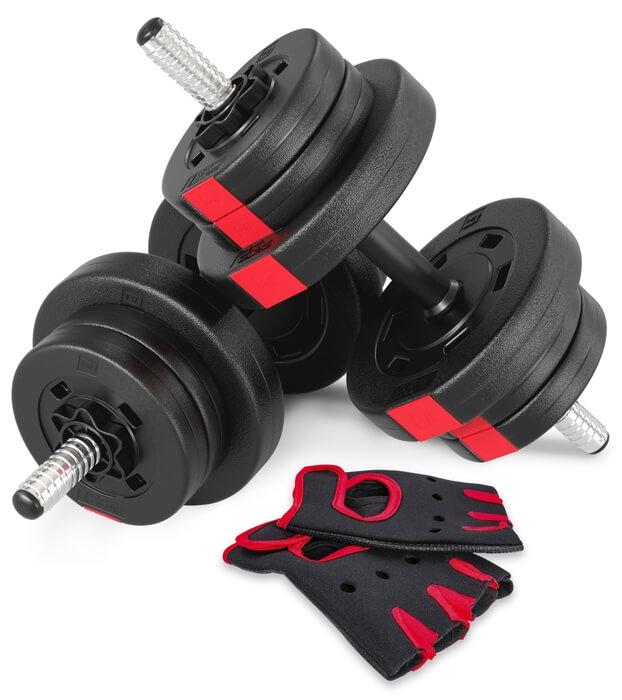 Гантели Спортивные Hop-Sport 2 Шт По 10 Кг PRO с Защитными Перчатками ...
