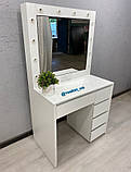 Макіяжний стіл із підсвіткою і поличками за дзеркалом V653, фото 4