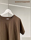 Шоколадна чоловіча Футболка класична Fruit of the loom Valueweight коричнева однотонна, фото 4