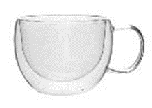 Набір чашок Ardesto з подвійними стінками, 300 мл, H 7,5 см, 2 шт, боросилікатне скло