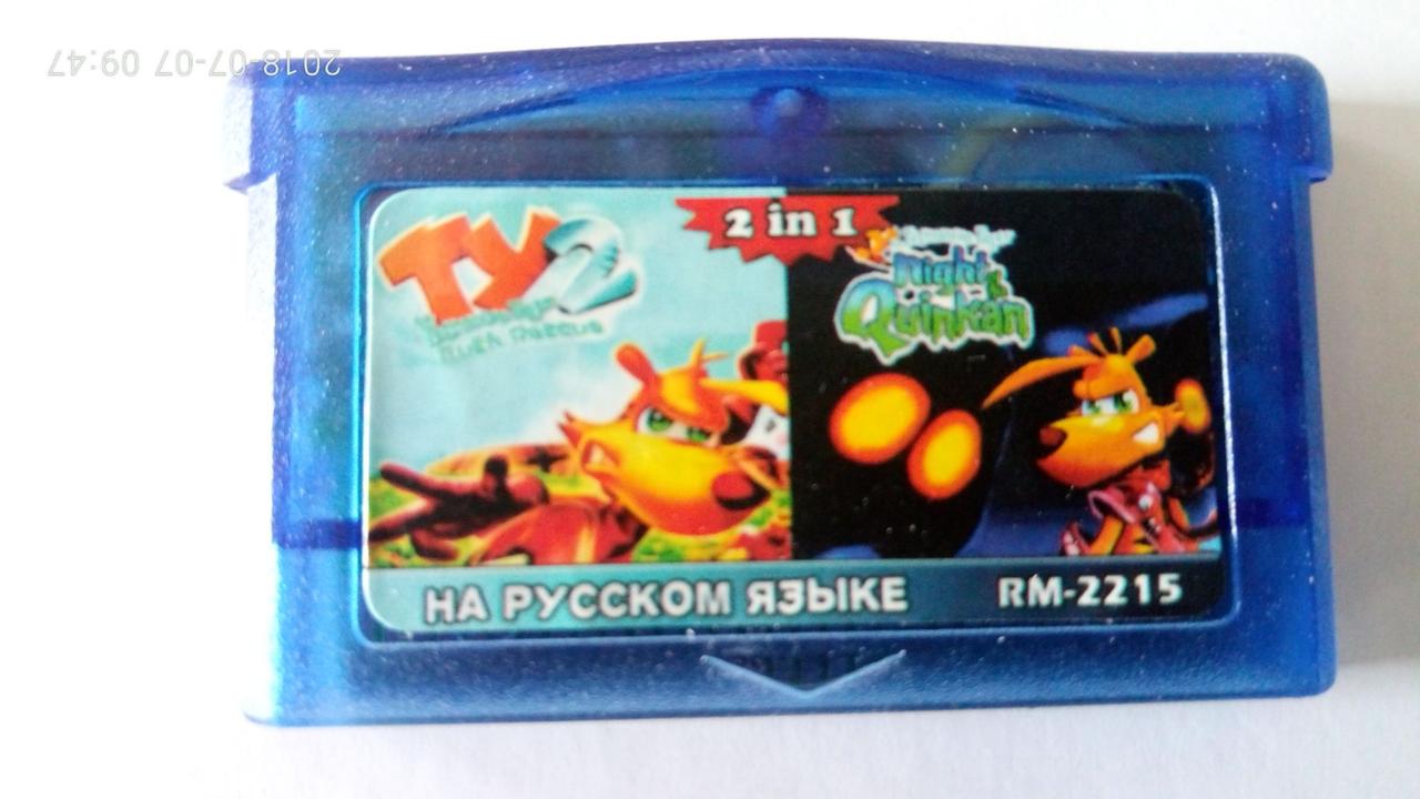 Ігровий картридж для GAME BOY ADVANCE GB 2 in 1 TY 2 THE TASMANIAN TIGER / TY NIGHT OF THE QUINKAN