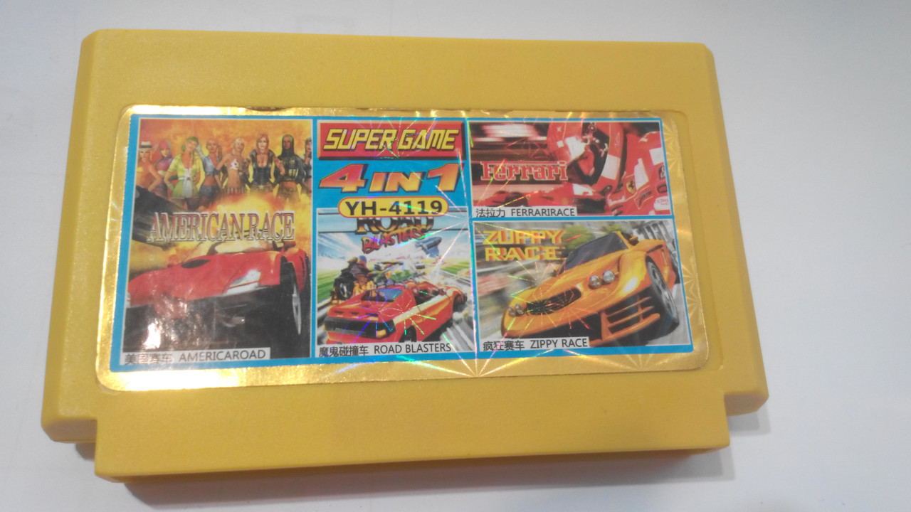 Збірник ігор 4 в 1 YH-4119 American Race, Road Blasters, Zippy Race, Ferrari Race