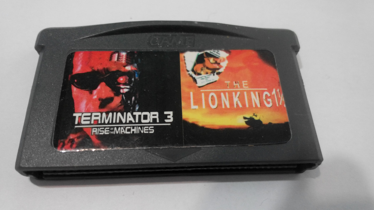 Ігровий картридж для GAME BOY ADVANCE GB 2 in 1 Terminator 3 Rise Of The Machines+ The Lion King 1
