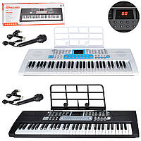 Детский синтезатор-пианино BX-1695A-B c микрофоном / Демо Запись / 61 клавиша / работает от батарейки /2 цвета
