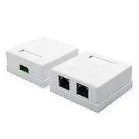 Розетка Atcom 15254 White наружная UTP 5e 2-порты RJ45