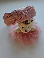 Розовый Пудровый пастельный обруч для волос экокожа чалма с узлом широкий без зубцов