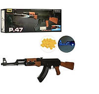 Іграшковий автомат Калашникова АК-47 з лазером на пульках, фото 1