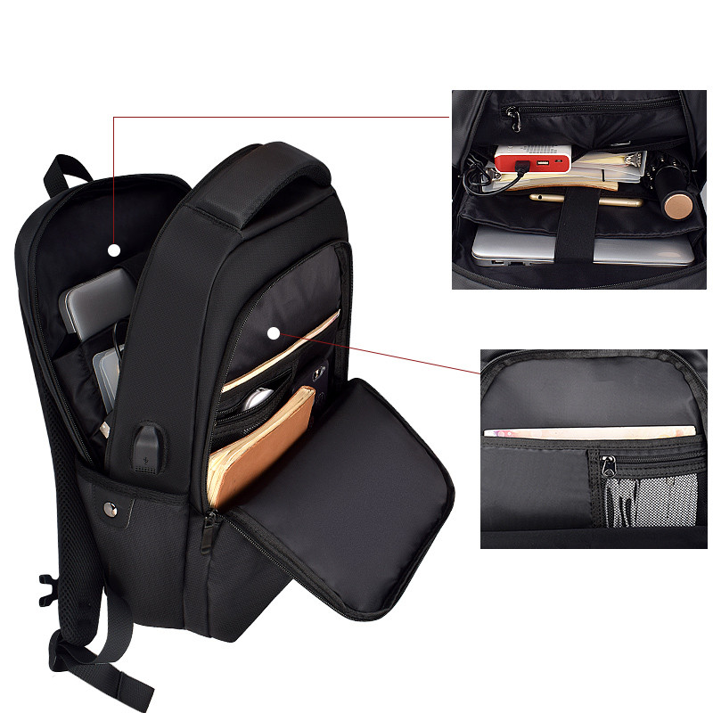 Чоловічий міський рюкзак (для ноутбука) — Чорний