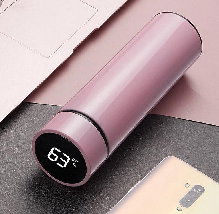 Розумний термос Vienne з температурним дисплеєм та сіткою 0,5 л, dark pink