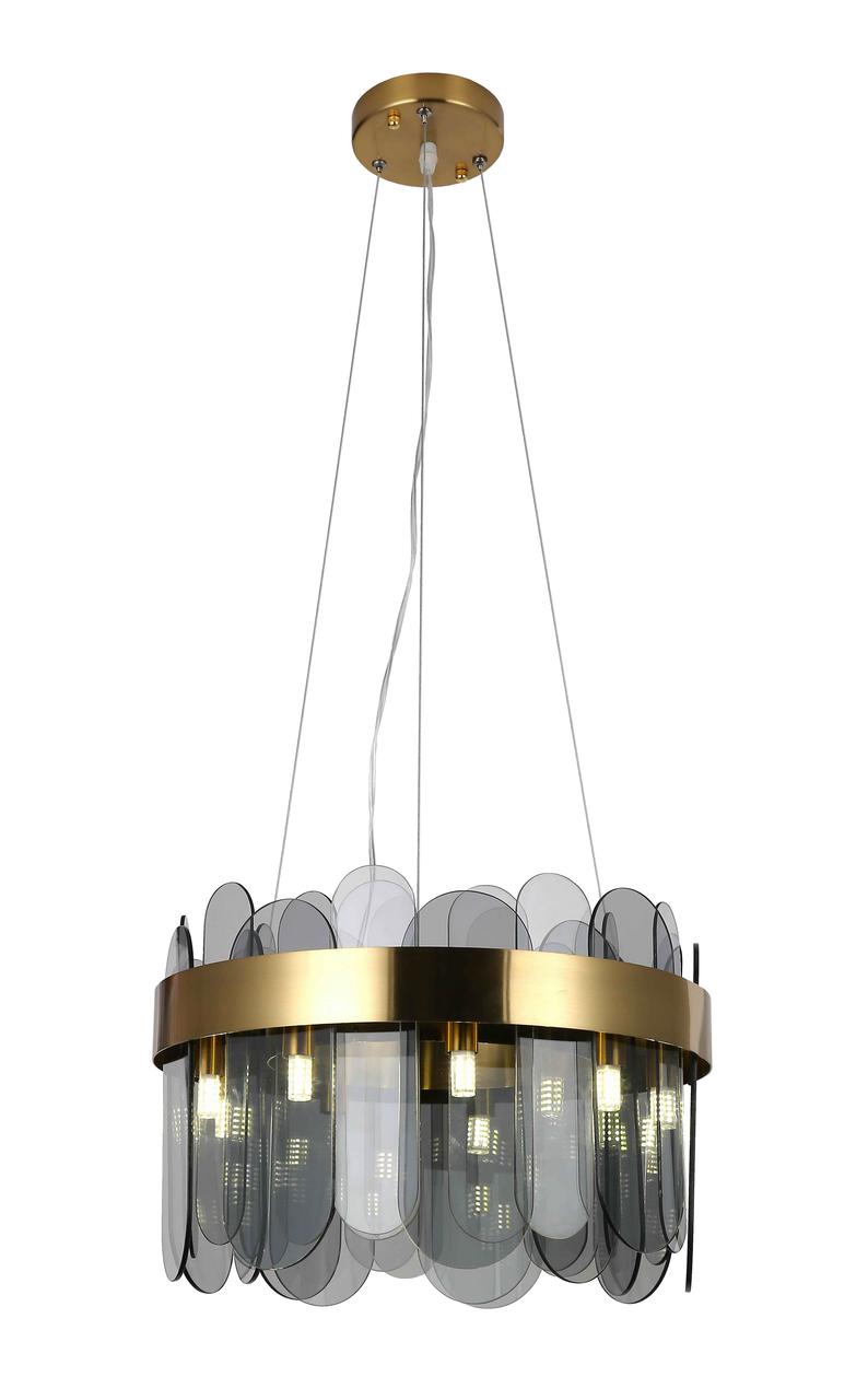 Люстра світлодіодна для високих стель у сучасному стилі Levistella 909XL3066-6 GD+BK 400MM