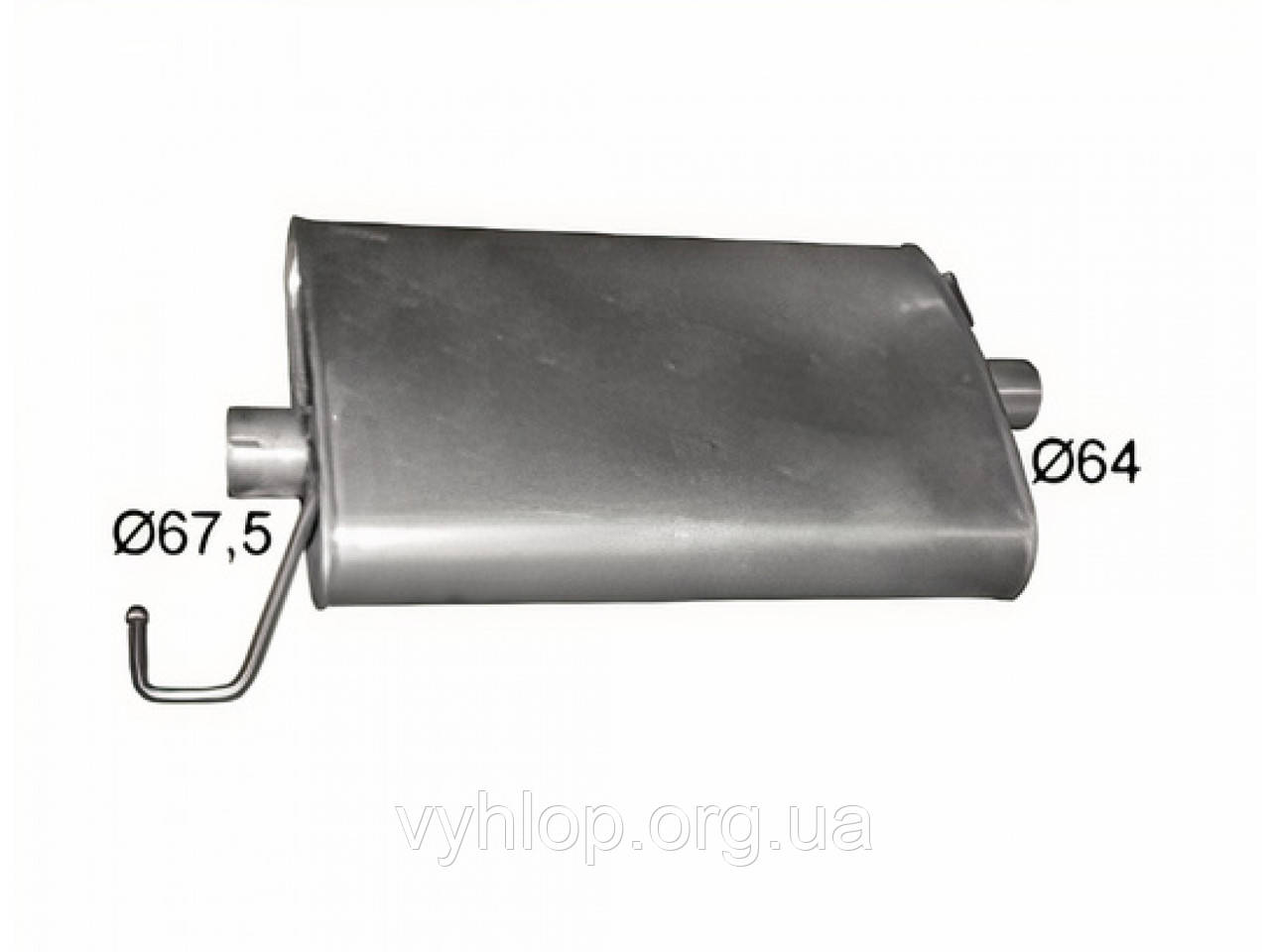 Глушник Мерседес ML270 - W163 (Mercedes ML270 - W163) 2.7 CDi 99 - 05 (13.89) Polmostrow алюминизированный