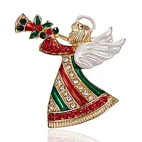 Красивая брошь золотой Ангел Рождества - Украинский национальный ангел Рождественского дня.