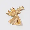Золотиста брошка Ангел Рождества грає на трубі українська національна різнокольорова брошка AurumLux4492, фото 3