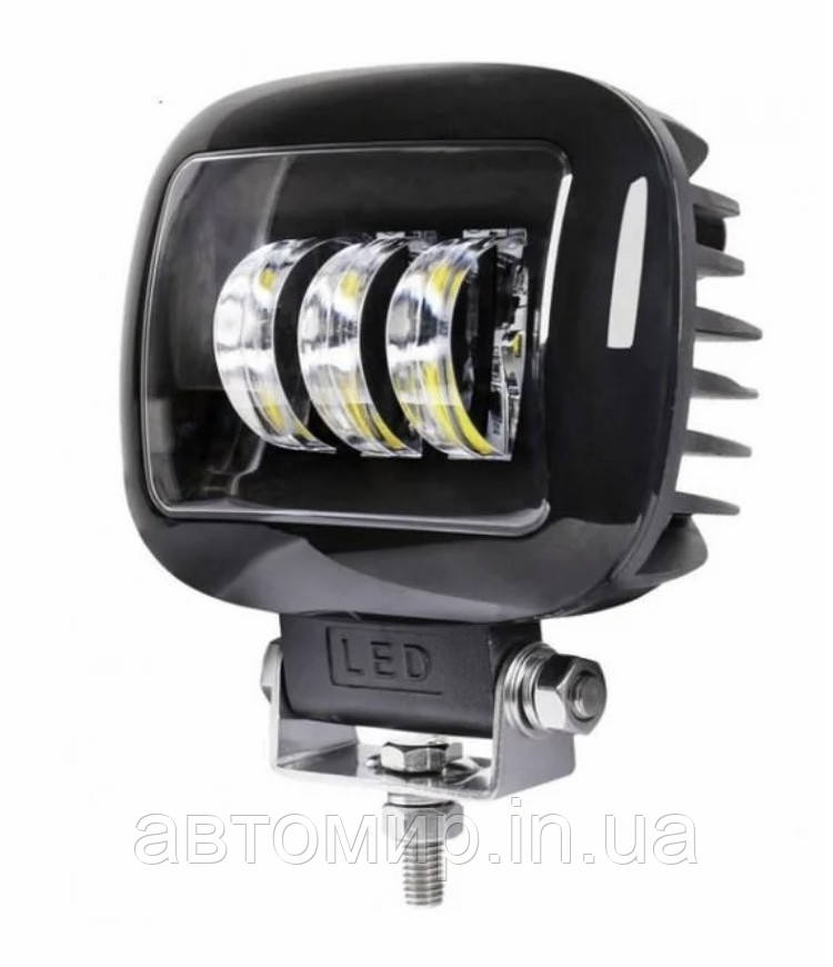 Світлодіодна LED лід фара 3 лінзи квадрат ALLLIGHT 30W(A) 3CHIP SPOT 9-30V