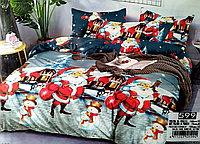 Новогоднее детское постельное белье - Снеговичок и Дед Мороз