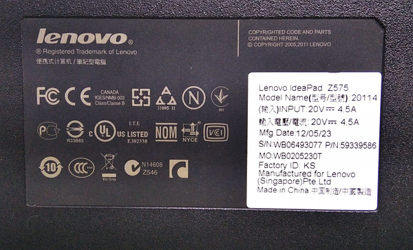 Ноутбук Б Класс Lenovo Z575 / 15.6" (1366х768) TN / AMD A6-3420M.