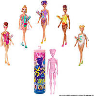 Лялька-сюрприз Барбі Кольорове перевтілення серія Літні та сонячні GTR95 Barbie Color Reveal Sand Sun Оригінал