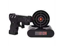 Часы-будильник мишень и пистолет Gun Alarm Clock