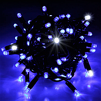 Гирлянда уличная Бахрома LED 160 Flash Синий, чёрный провод