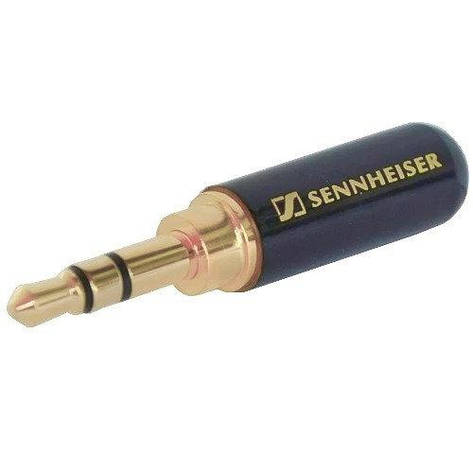 Штекер 3,5 мм стерео, Sennheiser, метал. корпус, чорний, фото 1