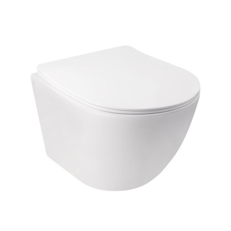 Унітаз підвісний Qtap Jay безобідковий з сідінням Soft-close QT07335176W, фото 1