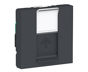 Unica New розетка комп'ютерна RJ45 CAT5E UTP 2 модуля антрацит Schneider Electric, NU341154