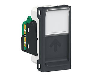 Unica New розетка комп'ютерна RJ45 CAT5E UTP 1 модуль антрацит Schneider Electric, NU341054